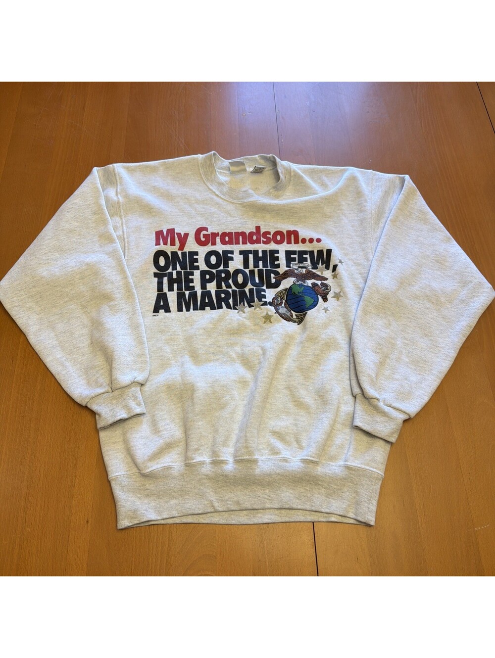 My Grandson Is A Marine Sweatshirt Vintage 90s USMC Military Made In USA M